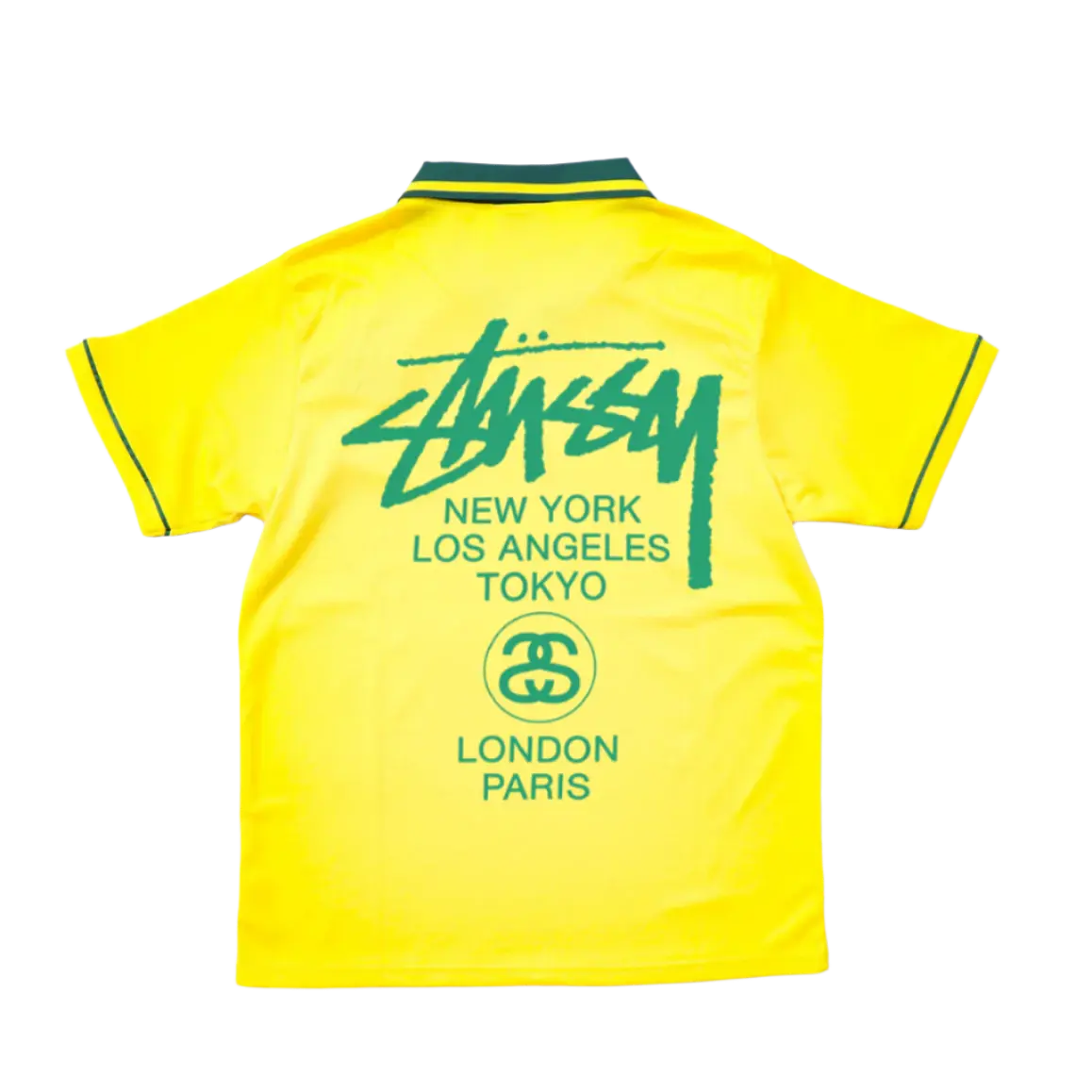 STÜSSY x “BRASIL” RETRO JERSEY - YELLOW GREEN CMY