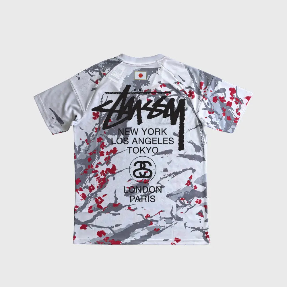 STÜSSY x “JAPAN” JERSEY - RED BLOSSOM CMY
