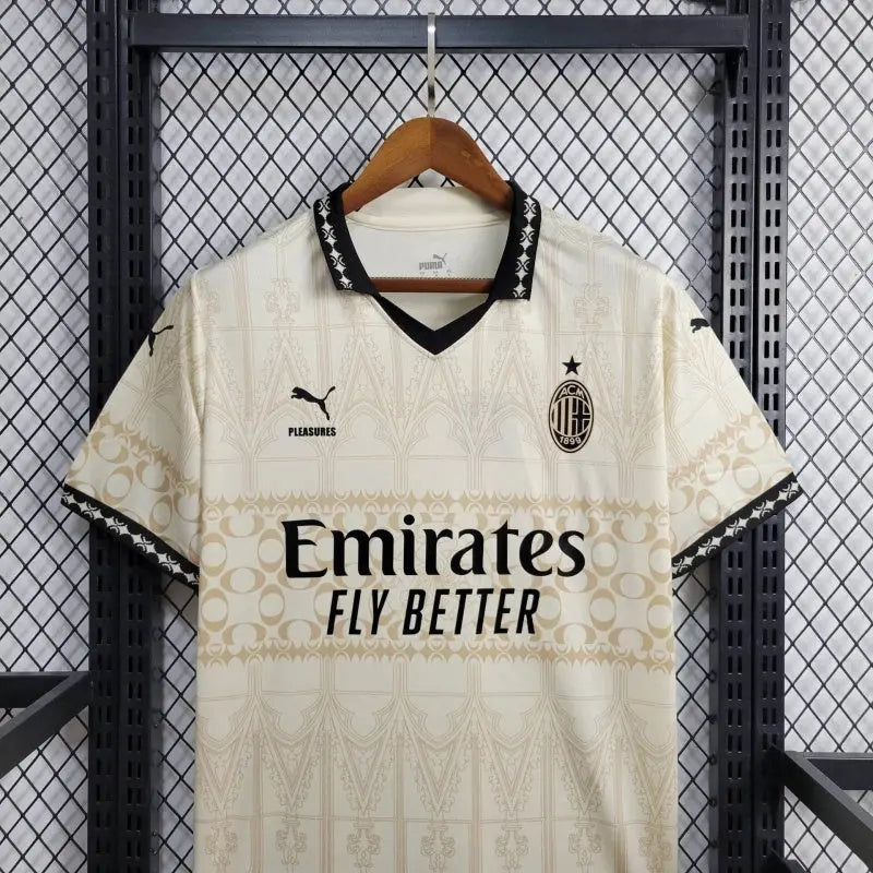 23/24 AC Milan x PLEASURES White Fourth Jersey CMY