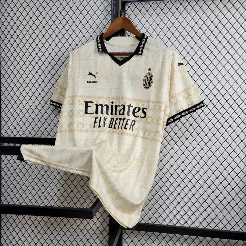 23/24 AC Milan x PLEASURES White Fourth Jersey CMY
