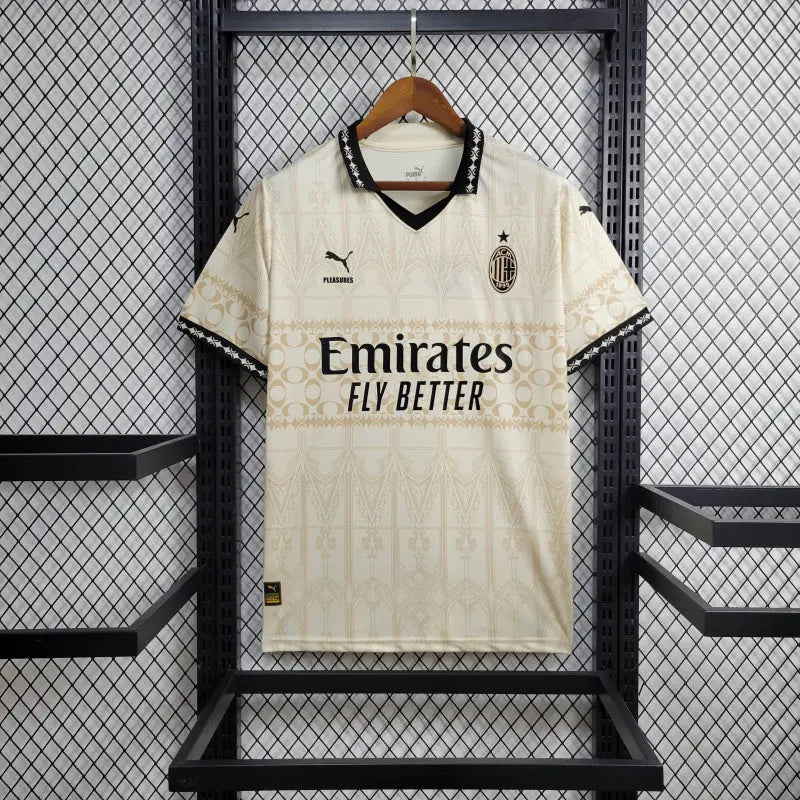 23/24 AC Milan x PLEASURES White Fourth Jersey CMY