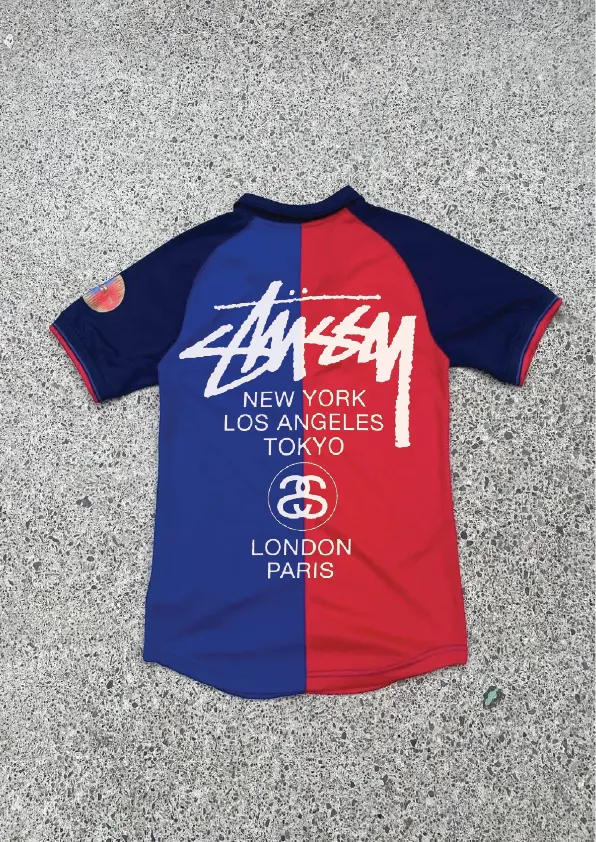 STÜSSY X “RETRO FC BARCELONA” JERSEY CMY