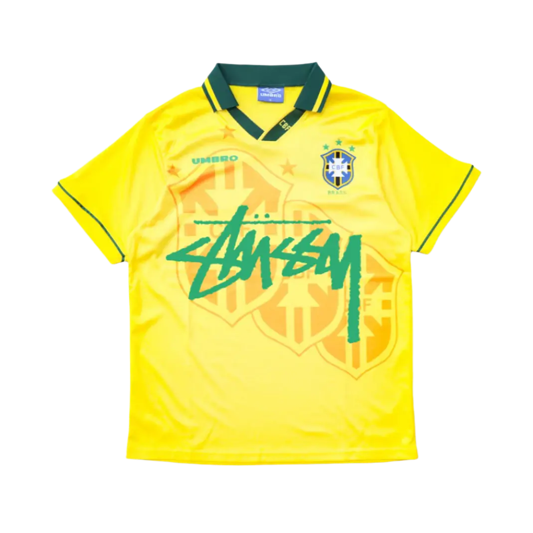 STÜSSY x “BRASIL” RETRO JERSEY - YELLOW GREEN CMY