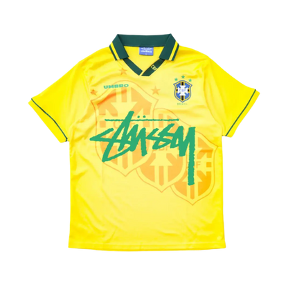 STÜSSY x “BRASIL” RETRO JERSEY - YELLOW GREEN CMY