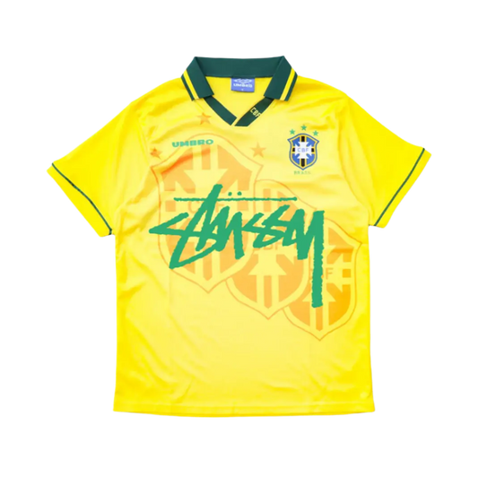 STÜSSY x “BRASIL” RETRO JERSEY - YELLOW GREEN CMY