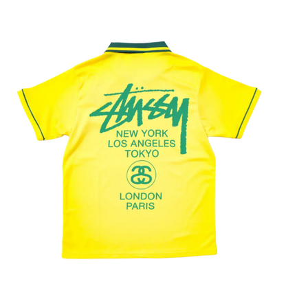 STÜSSY x “BRASIL” RETRO JERSEY - YELLOW GREEN CMY